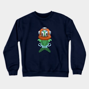 Pixel Art Fish Diver Clear Crewneck Sweatshirt